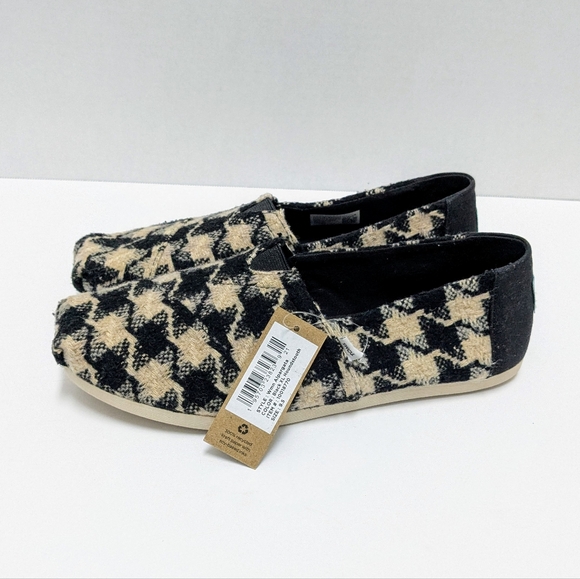 Toms Alpargata Women's Slip On Loafer Shoes Black Cream Wool Blend Size 9.5 New - Picture 5 of 9